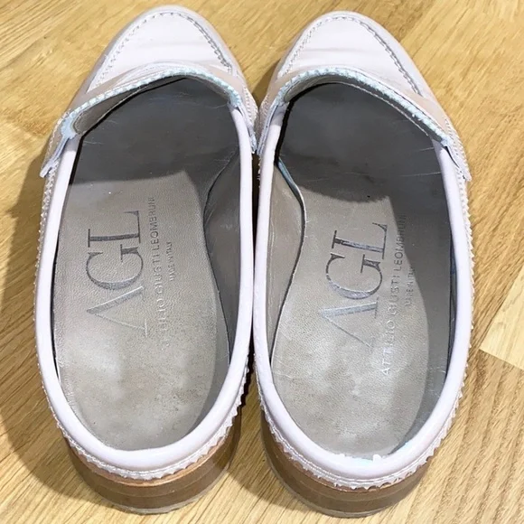 AGL Preppy Blush Patent Leather Penny Loafer Mule Slides Size 6 / EU 36 - Picture 7 of 13